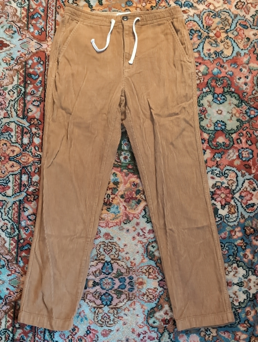 Wellen Corduroy Drawstring Pants in Tan
